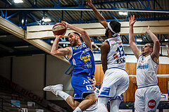 Basketball, bet-at-home Basketball Superliga 2020/21, Grunddurchgang 14. Runde, Oberwart Gunners, Gmunden Swans, Enis Murati (4)