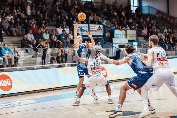Basketball, Basketball Austria Cup 2023/24, VF Spiel 7, Oberwart Gunners, Dragonz Eisenstadt, Filip Bjelanovic (22), Kris Monroe (13), Mario Spaleta (15), Daniel Koeppel (14)