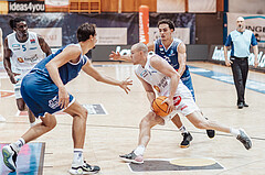 Basketball, Basketball Austria Cup 2023/24, VF Spiel 7, Oberwart Gunners, Dragonz Eisenstadt, Shaquille Rombley (5), Mario Spaleta (15), Lukas Hahn (25), Sebastian Kaeferle (7)