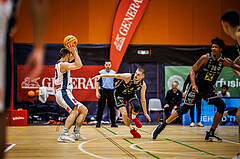 Basketball, Basketball Austria Cup 2023/24, Achtelfinale Spiel 2, Vienna Timberwolves, Flyers Wels, Jakob Szkutta (10), Gavrilo Tepic (4), Christopher Ferguson (20)
