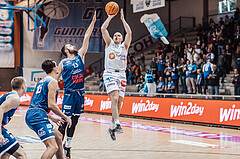 Basketball, Basketball Austria Cup 2023/24, VF Spiel 7, Oberwart Gunners, Dragonz Eisenstadt, Mario Spaleta (15), Tino Sebalj (13), Sebastian Kaeferle (7)
