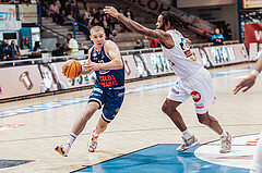 Basketball, Basketball Austria Cup 2023/24, VF Spiel 7, Oberwart Gunners, Dragonz Eisenstadt, Filip Bjelanovic (22), Kris Monroe (13)