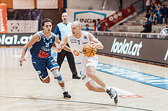 Basketball, Basketball Austria Cup 2023/24, VF Spiel 7, Oberwart Gunners, Dragonz Eisenstadt, Lukas Hahn (25), Sebastian Kaeferle (7)