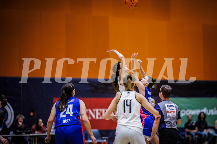 Basketball, Win2Day Basketball Damen Superliga 2023/24, Grunddurchgang 3.Runde, Basket Flames, UBSC Graz, Agatija Vukicevic (18), Ajla Meskic (10)