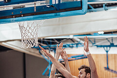 Basketball, Basketball Austria Cup 2023/24, VF Spiel 7, Oberwart Gunners, Dragonz Eisenstadt, Florian Koeppel (8), Lukas Hahn (25), Daniel Koeppel (14)