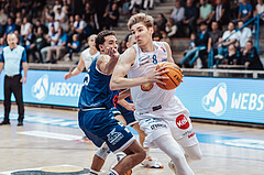 Basketball, Basketball Austria Cup 2023/24, VF Spiel 7, Oberwart Gunners, Dragonz Eisenstadt, Lukas Hahn (25), Florian Koeppel (8)