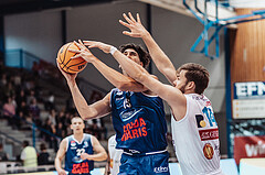 Basketball, Basketball Austria Cup 2023/24, VF Spiel 7, Oberwart Gunners, Dragonz Eisenstadt, Mario Spaleta (15), Daniel Koeppel (14)