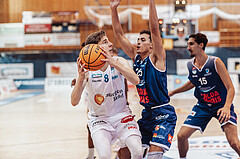Basketball, Basketball Austria Cup 2023/24, VF Spiel 7, Oberwart Gunners, Dragonz Eisenstadt, Florian Koeppel (8), Lukas Hahn (25), Mario Spaleta (15)