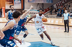 Basketball, Basketball Austria Cup 2023/24, VF Spiel 7, Oberwart Gunners, Dragonz Eisenstadt, Valentin Pasterk (6), Kris Monroe (13)