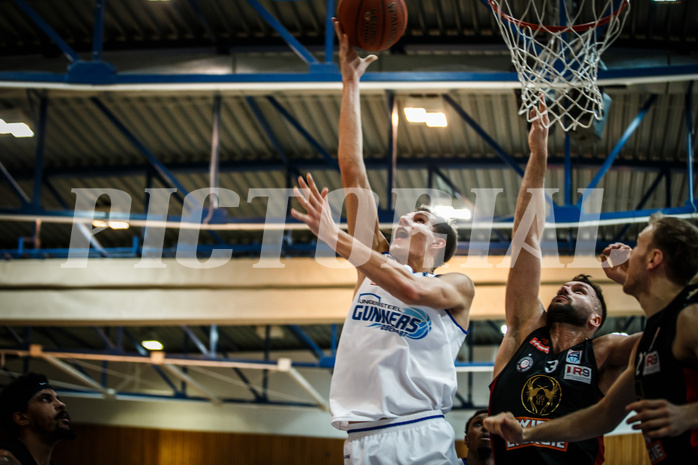 Basketball, bet-at-home Basketball Superliga 2021/22, Grunddurchgang Runde 4, Oberwart Gunners, BC GGMT Vienna, Edi Patekar (9)