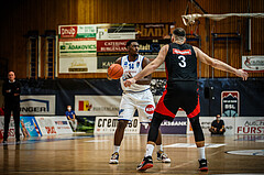 Basketball, bet-at-home Basketball Superliga 2021/22, Grunddurchgang Runde 4, Oberwart Gunners, BC GGMT Vienna, Emondre Rickman (14)