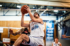 Basketball, bet-at-home Basketball Superliga 2021/22, Grunddurchgang Runde 4, Oberwart Gunners, BC GGMT Vienna, Ioannis Chatzinikolas (11)