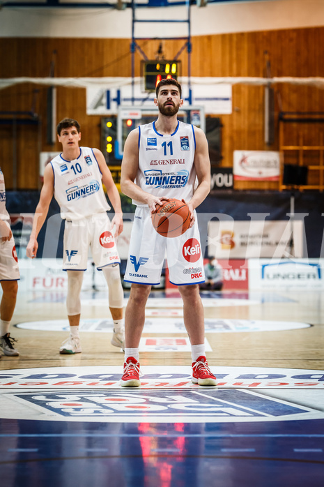Basketball, bet-at-home Basketball Superliga 2021/22, Grunddurchgang Runde 4, Oberwart Gunners, BC GGMT Vienna, Ioannis Chatzinikolas (11)