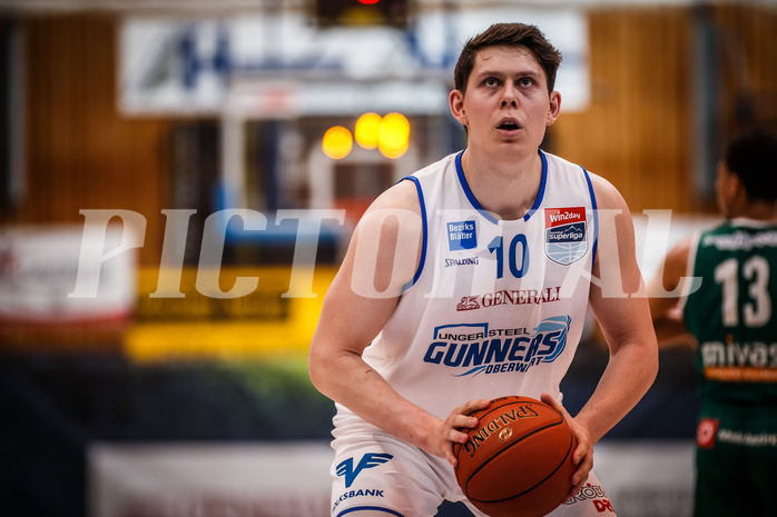 Basketball, bet-at-home Basketball Superliga 2021/22, Playoffs, Viertelfinale Spiel 1, Oberwart Gunners, Kapfenberg Bulls, Tyler Creammer (10)