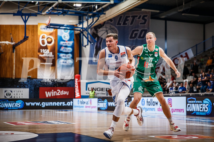 Basketball, bet-at-home Basketball Superliga 2021/22, Playoffs, Viertelfinale Spiel 1, Oberwart Gunners, Kapfenberg Bulls, Edi Patekar (9)