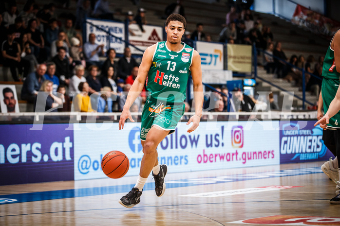 Basketball, bet-at-home Basketball Superliga 2021/22, Playoffs, Viertelfinale Spiel 1, Oberwart Gunners, Kapfenberg Bulls, Derryck Thornton (13)