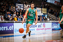 Basketball, bet-at-home Basketball Superliga 2021/22, Playoffs, Viertelfinale Spiel 1, Oberwart Gunners, Kapfenberg Bulls, Derryck Thornton (13)