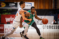 Basketball, bet-at-home Basketball Superliga 2021/22, Playoffs, Viertelfinale Spiel 1, Oberwart Gunners, Kapfenberg Bulls, Joshua Scott (5)