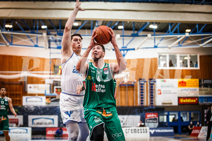 Basketball, bet-at-home Basketball Superliga 2021/22, Playoffs, Viertelfinale Spiel 1, Oberwart Gunners, Kapfenberg Bulls, Andrija Matic (4)