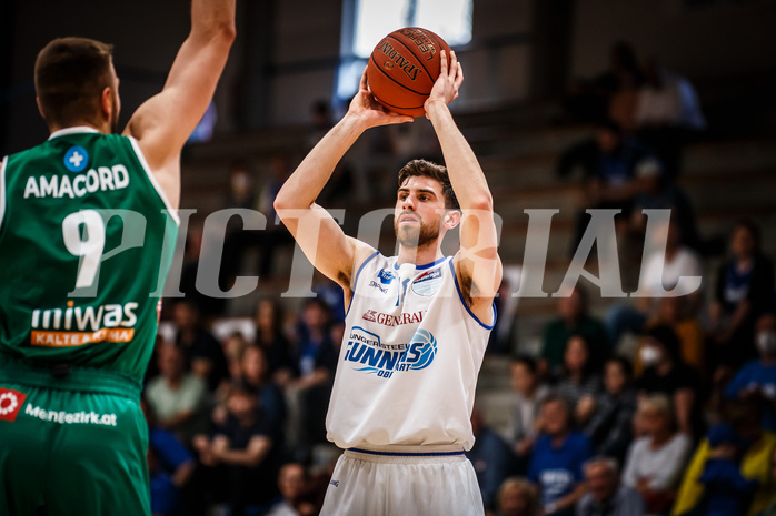 Basketball, bet-at-home Basketball Superliga 2021/22, Playoffs, Viertelfinale Spiel 1, Oberwart Gunners, Kapfenberg Bulls, Ioannis Chatzinikolas (11)