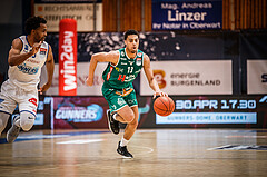 Basketball, bet-at-home Basketball Superliga 2021/22, Playoffs, Viertelfinale Spiel 1, Oberwart Gunners, Kapfenberg Bulls, Derryck Thornton (13)