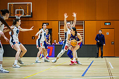 Basketball, Win2Day Basketball Damen Superliga 2023/24, Grunddurchgang 4.Runde, Vienna Timberwolves, UBSC-DBBC Graz, Katharina Kindl (5), Lejla Meskic (11)