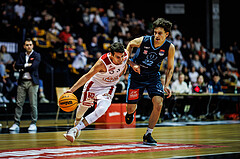 Basketball, Win2Day Superliga 2023/24, Grunddurchgang 8.Runde, BC Vienna, Vienna Timberwolves, Bogic Vujosevic (5), Daniele Kuchar (22)