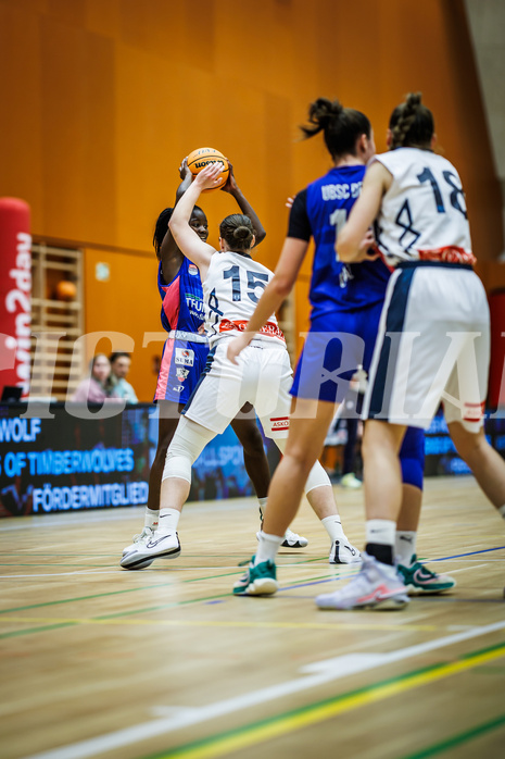 Basketball, Win2Day Basketball Damen Superliga 2023/24, Grunddurchgang 4.Runde, Vienna Timberwolves, UBSC-DBBC Graz, Dierry Sow (6)