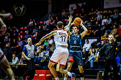 Basketball, Win2Day Superliga 2023/24, Grunddurchgang 8.Runde, BC Vienna, Vienna Timberwolves, Ivan Siriscevic (17), Elias Wlasak (8)