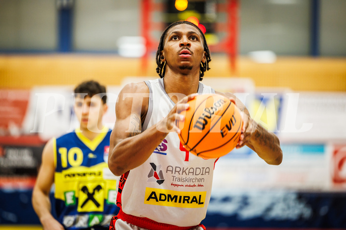 Basketball, win2day Basketball Superliga 2023/24, Grunddurchgang 8.Runde, Traiskirchen Lions, UBSC Graz, Demarcus Demonia (4)