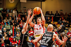 Basketball, win2day Basketball Superliga 2024/25, 8. Platzierungsrunde, Traiskirchen Lions, Flyers Wels, David Hofstädter (10)