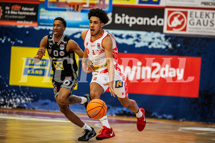 Basketball, win2day Basketball Superliga 2024/25, 8. Platzierungsrunde, Traiskirchen Lions, Flyers Wels, Obinna Anthony Ndukwe (2)