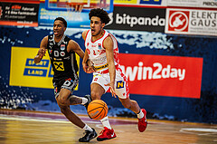 Basketball, win2day Basketball Superliga 2024/25, 8. Platzierungsrunde, Traiskirchen Lions, Flyers Wels, Obinna Anthony Ndukwe (2)