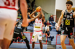 Basketball, win2day Basketball Superliga 2024/25, 8. Platzierungsrunde, Traiskirchen Lions, Flyers Wels, Nelson Haskin (21)