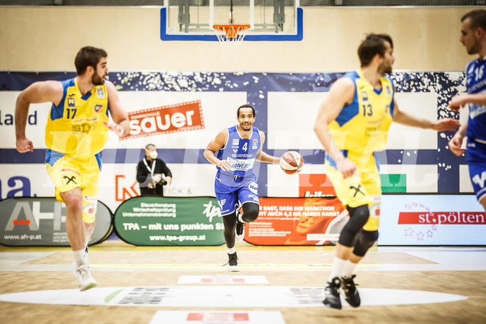 Basketball, bet-at-home Basketball Superliga 2019/20, Platzierungsrunde 3.Runde, SKN St. Pölten Basketball, Oberwart Gunners, Lawrence Alexander (4)