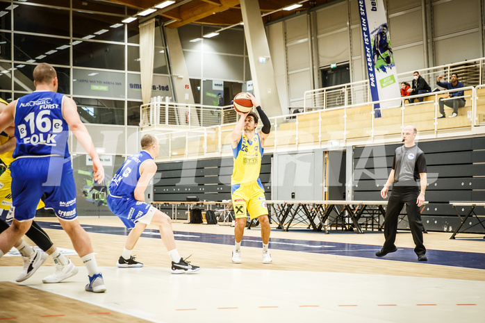 Basketball, bet-at-home Basketball Superliga 2019/20, Platzierungsrunde 3.Runde, SKN St. Pölten Basketball, Oberwart Gunners, Kostas Oikonomopouluos (25)