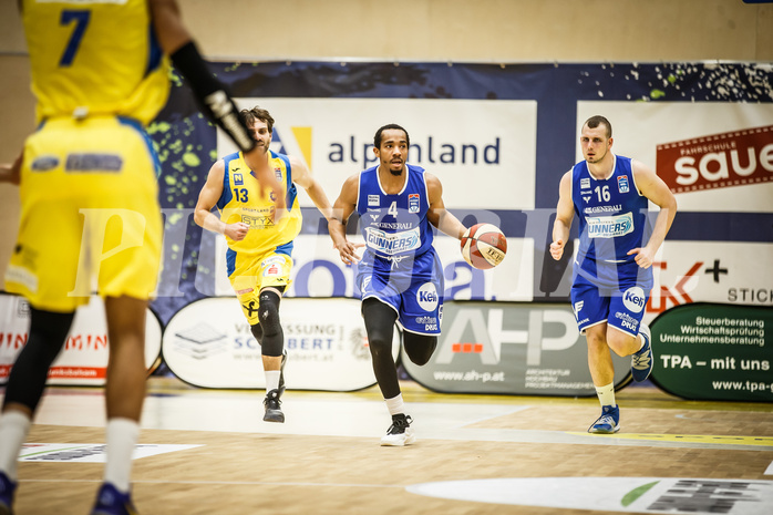 Basketball, bet-at-home Basketball Superliga 2019/20, Platzierungsrunde 3.Runde, SKN St. Pölten Basketball, Oberwart Gunners, Lawrence Alexander (4)