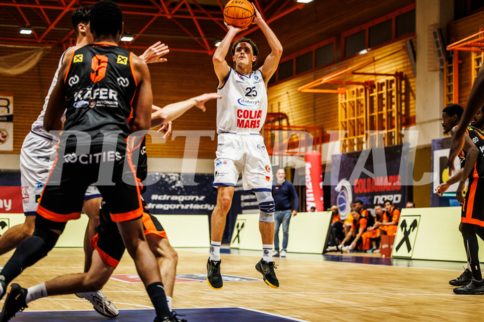Basketball, win2day Basketball Superliga 2023/224, Grunddurchgang Runde 11, BBC Nord Dragonz, Fürstenfeld Panthers, Lukas Hahn (25)
