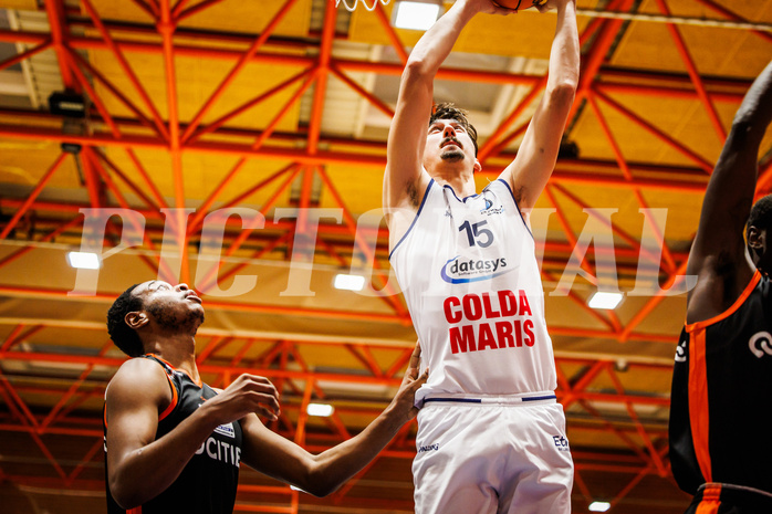 Basketball, win2day Basketball Superliga 2023/224, Grunddurchgang Runde 11, BBC Nord Dragonz, Fürstenfeld Panthers, Mario Spaleta (15)