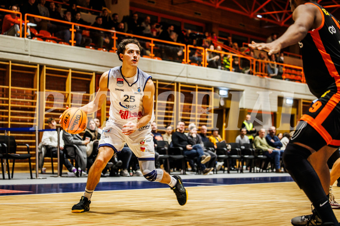 Basketball, win2day Basketball Superliga 2023/224, Grunddurchgang Runde 11, BBC Nord Dragonz, Fürstenfeld Panthers, Lukas Hahn (25)