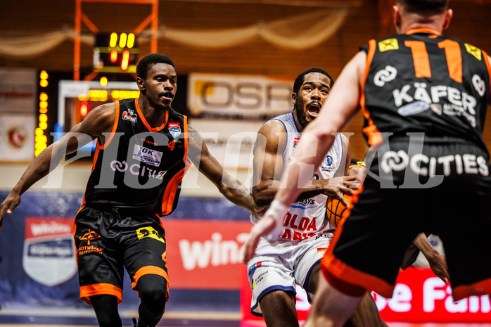 Basketball, win2day Basketball Superliga 2023/224, Grunddurchgang Runde 11, BBC Nord Dragonz, Fürstenfeld Panthers, Austen Awosika (10)