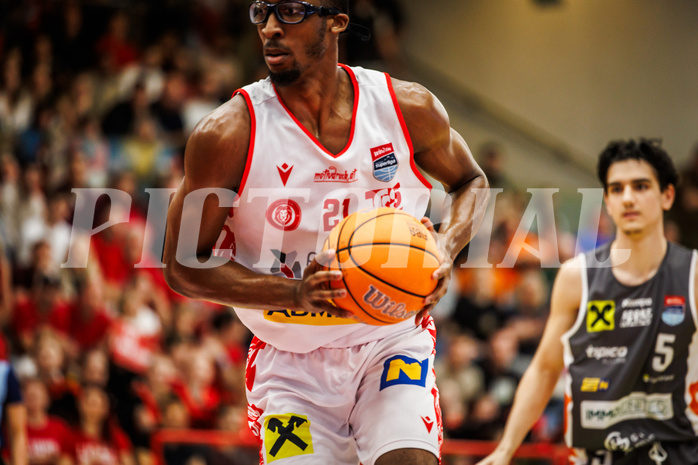 Basketball, win2day Basketball Superliga 2024/25, Playoff Viertelfinale 2. Spiel, Traiskirchen Lions, Klosterneuburg Dukes, Nelson Haskin (21)