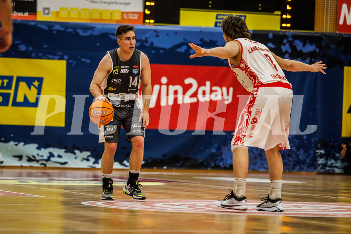 Basketball, win2day Basketball Superliga 2024/25, Playoff Viertelfinale 2. Spiel, Traiskirchen Lions, Klosterneuburg Dukes, Valentin Bauer (14)