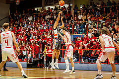 Basketball, win2day Basketball Superliga 2024/25, Playoff Viertelfinale 2. Spiel, Traiskirchen Lions, Klosterneuburg Dukes, Milos Vranes (26)