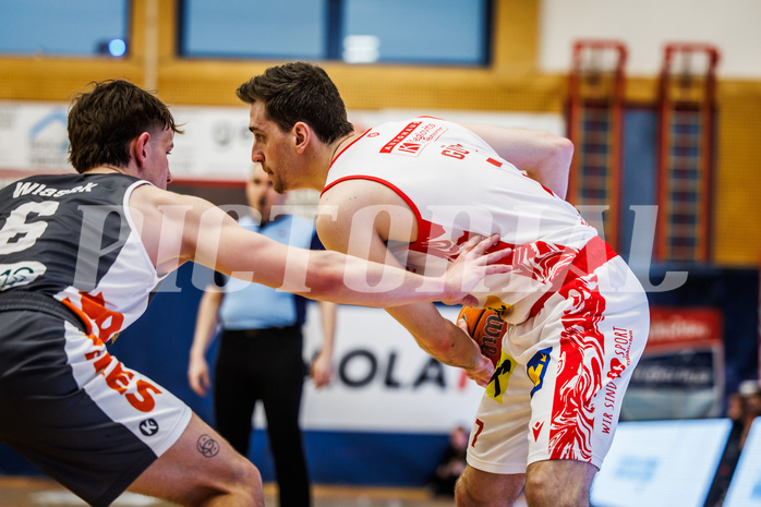 Basketball, win2day Basketball Superliga 2024/25, Playoff Viertelfinale 2. Spiel, Traiskirchen Lions, Klosterneuburg Dukes, Benedikt Güttl (7)