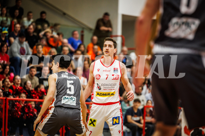 Basketball, win2day Basketball Superliga 2024/25, Playoff Viertelfinale 2. Spiel, Traiskirchen Lions, Klosterneuburg Dukes, Benedikt Güttl (7)