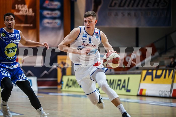 Basketball, Admiral Basketball Superliga 2019/20, Platzierungsrunde 3. Runde, Oberwart Gunners, Gmunden Swans, Edi Patekar (9)