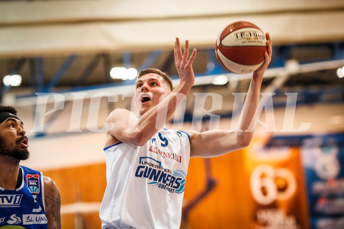 Basketball, Admiral Basketball Superliga 2019/20, Platzierungsrunde 3.Runde, Oberwart Gunners, Gmunden Swans, Edi Patekar (9)