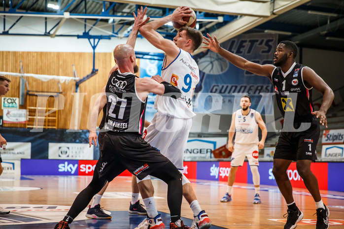 Basketball, bet-at-home Basketball Superliga 2020/21, Platzierungsrunde, 5. Runde, Oberwart Gunners, Flyers Wels, Edi Patekar (9)