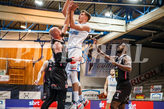 Basketball, bet-at-home Basketball Superliga 2020/21, Platzierungsrunde, 5. Runde, Oberwart Gunners, Flyers Wels, Edi Patekar (9)